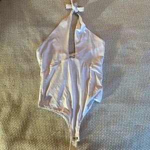 White Halter Bodysuit